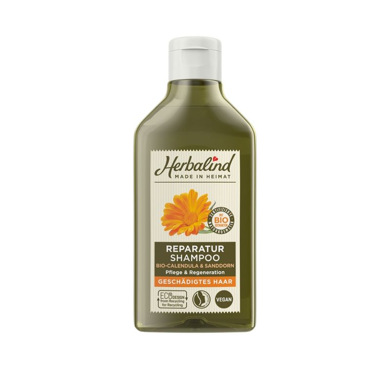 Herbalind Shampoo Reparatur Bio Calendula & Sanddorn Pflege & Regeneration für Geschädigtes Haar - Produktbild