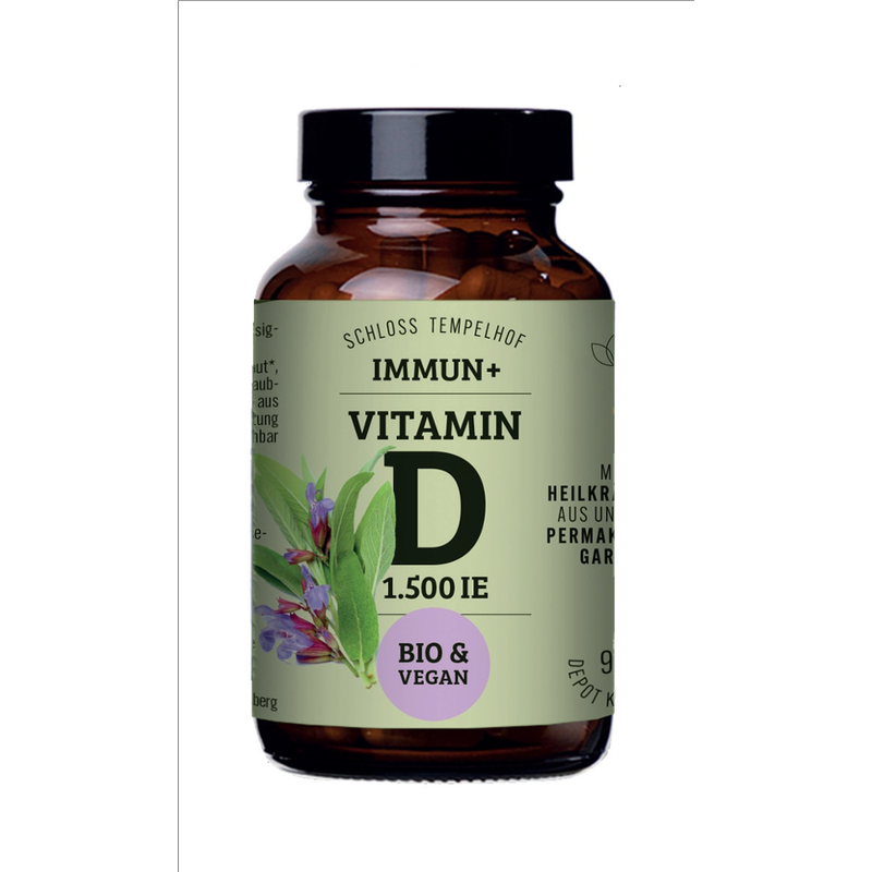 Schloss Tempelhof IMMUN+ BIO & VEGAN Immun+ Vitamin D und 5 Heilkräuter Kapseln - Produktbild