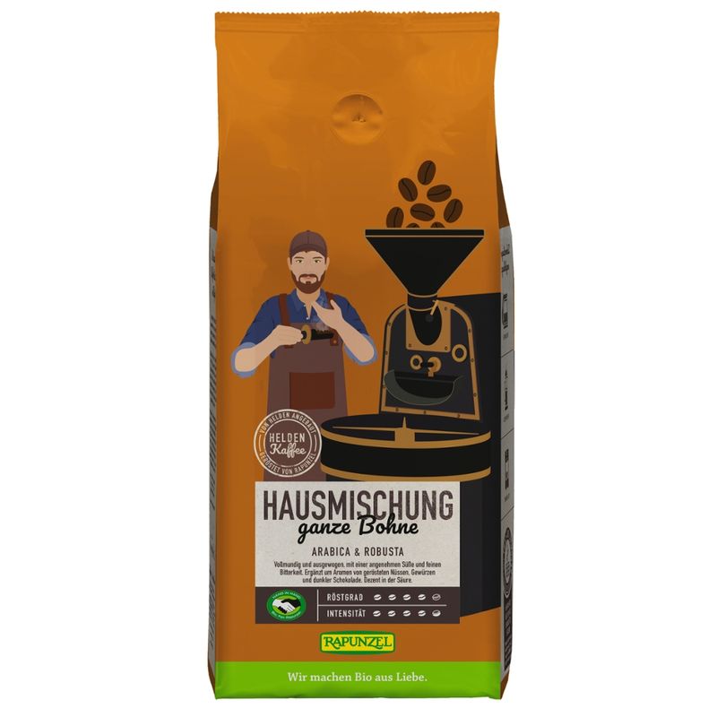 Rapunzel Heldenkaffee Hausmischung, ganze Bohne HIH - Produktbild