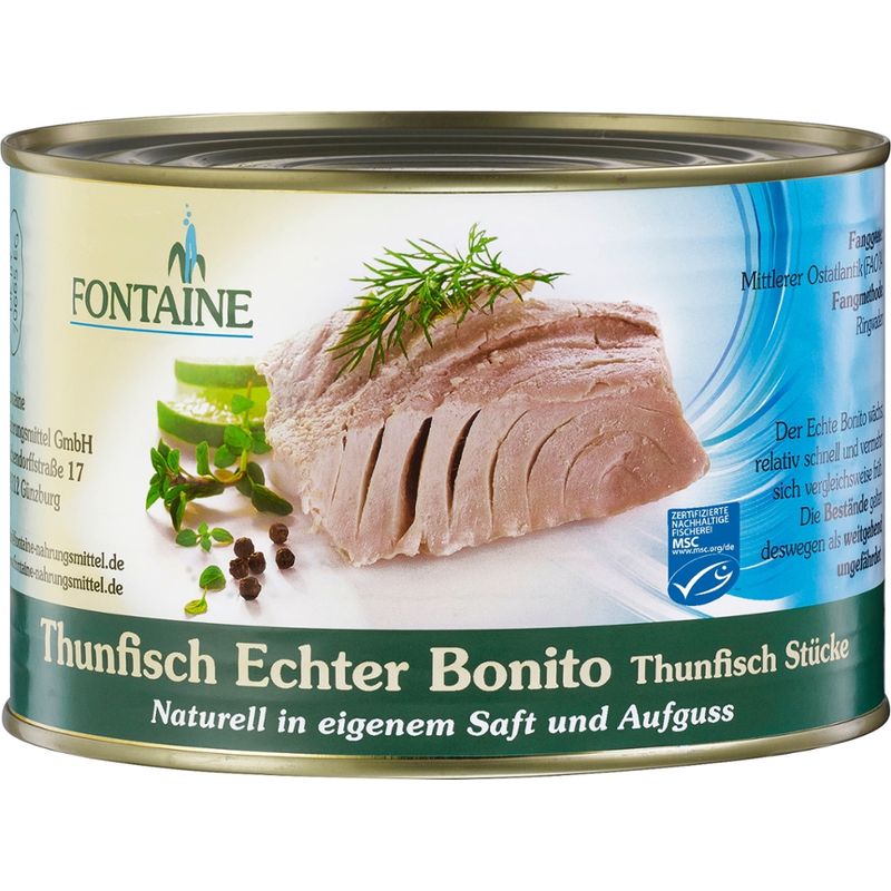 Fontaine Thunfisch Echter Bonito naturell in eigenem Saft und Aufguss - Produktbild