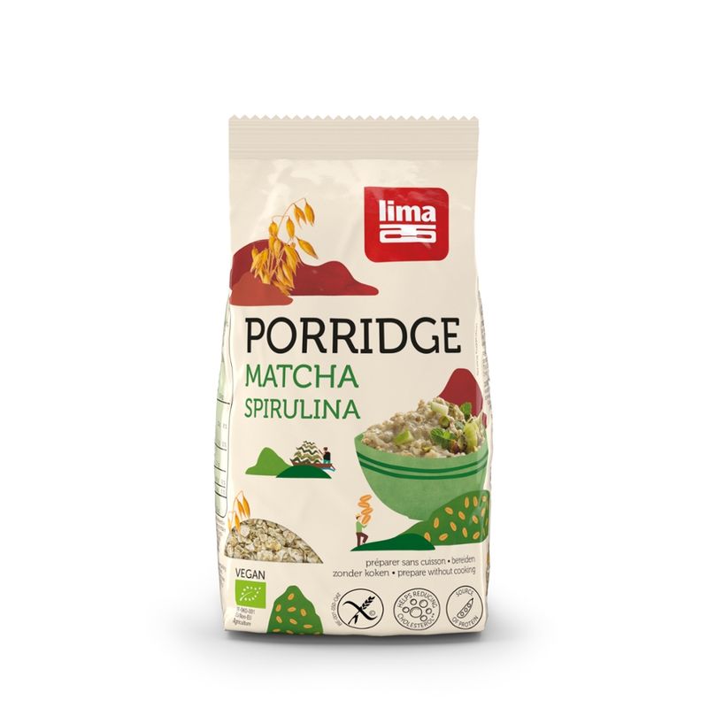 Lima Matcha Spirulina Express Porridge - Produktbild