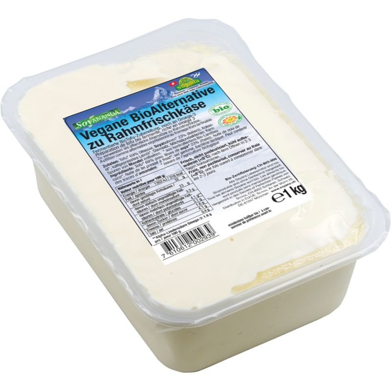 Soyana Soyananda Rahmfrischkäse - vegane Alternative zu Rahmfrischkäse aus fermentiertem BioSoya 1kg Gastrogebinde - Produktbild