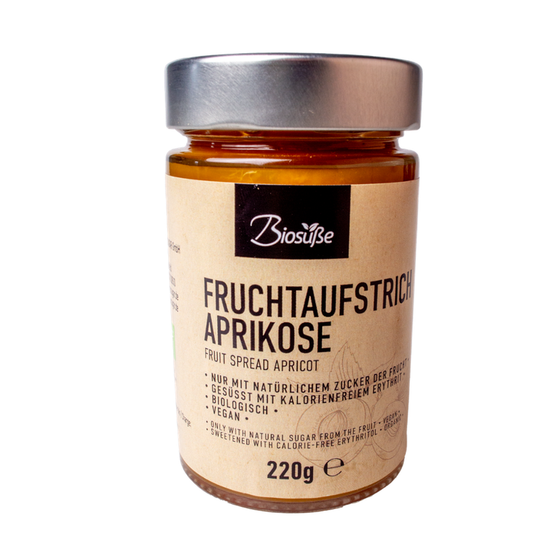 Biosüße BioSüße Bio-Fruchtaufstrich zuckerfrei Aprikose 220g Glas - Produktbild