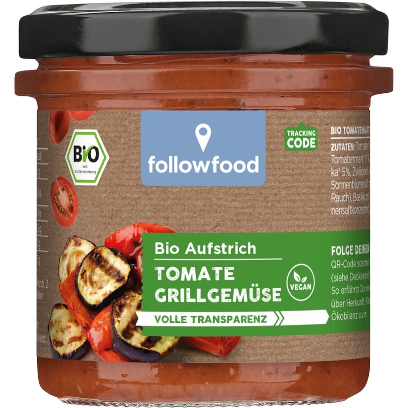 followfood Bio Tomatenaufstrich mit Grillgemüse vegan - Produktbild