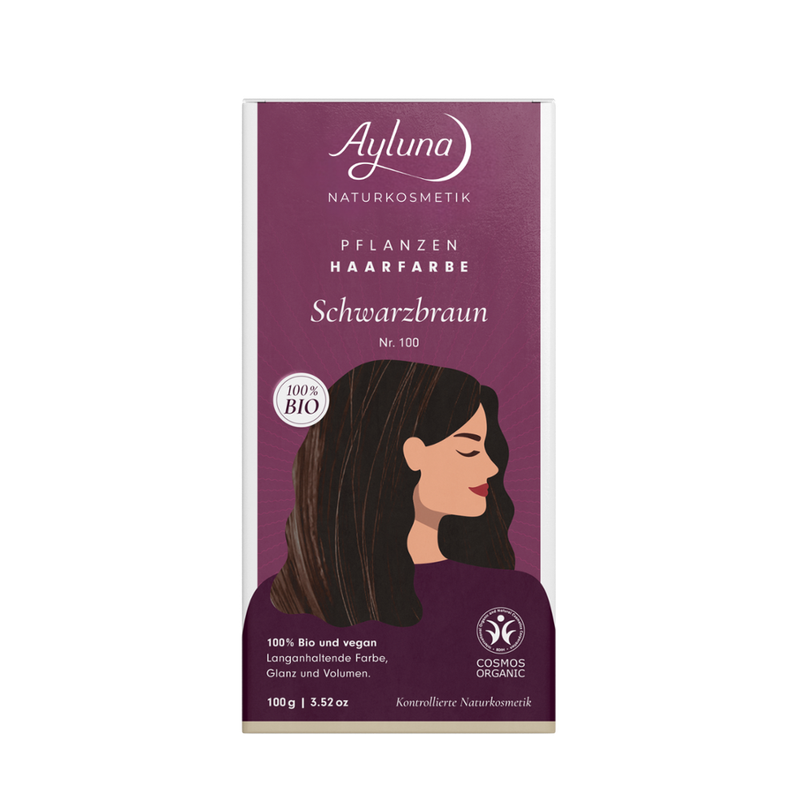 Ayluna Pflanzenhaarfarbe Nr. 100 Schwarzbraun - Produktbild