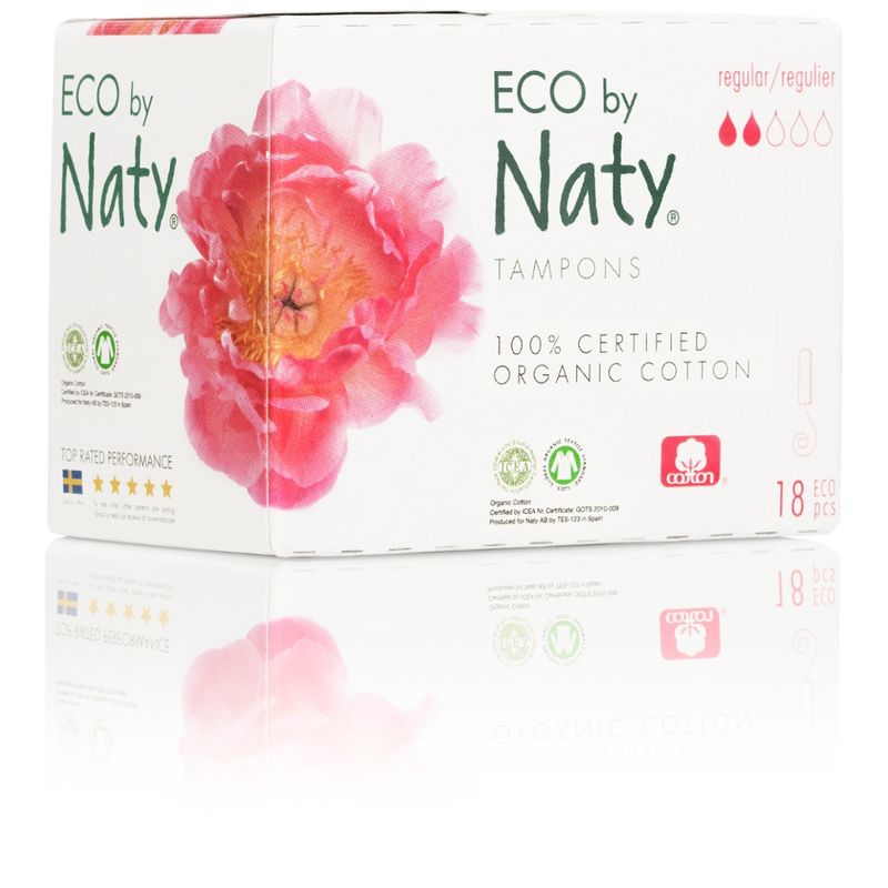 Eco by Naty Eco by Naty Tampons Regular, 18 Stück je Packung - Produktbild