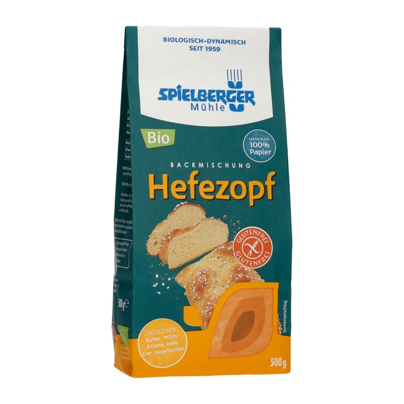 Spielberger Mühle Hefezopf Backmischung, glutenfrei, kbA - Produktbild