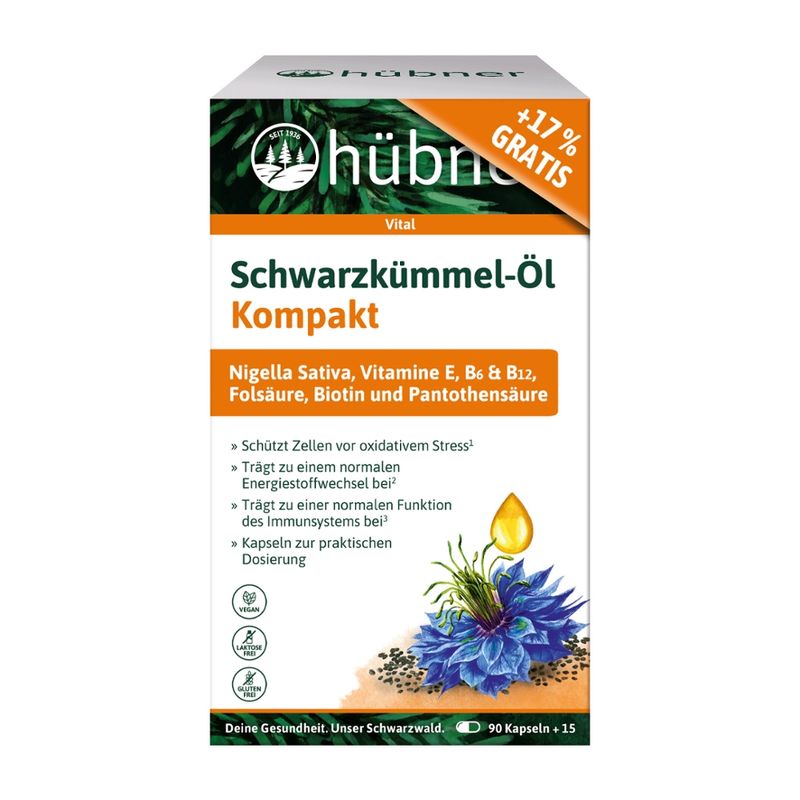 Hübner hübner® Schwarzkümmel-Öl Kompakt  105 St. - Produktbild