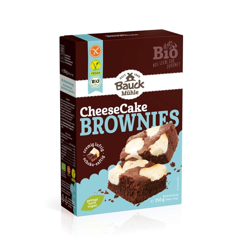 Bauck Mühle Cheesecake Brownies  Bio, glutenfrei - Produktbild