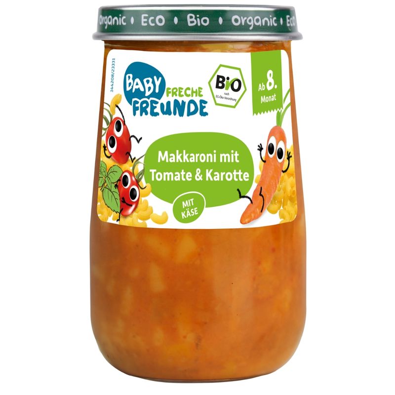 Freche Freunde FF Bio Gläschen Makkaroni mit Tomate & Karotte - Produktbild