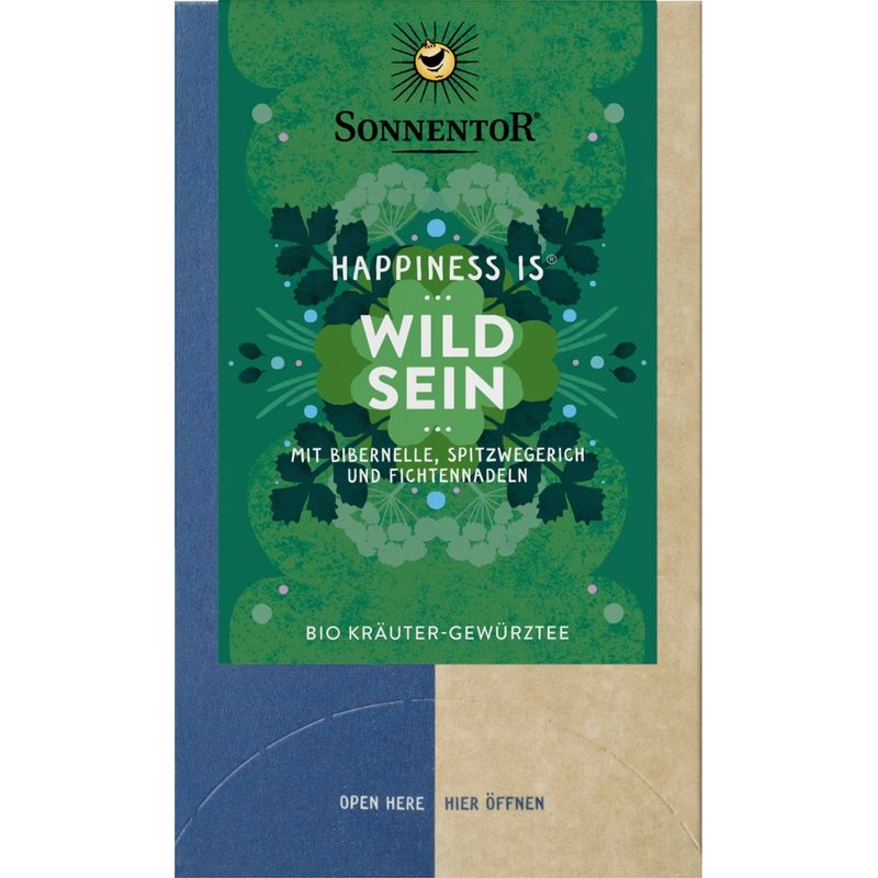 Sonnentor Wild sein Tee Happiness is®, Doppelkammerbeutel - Produktbild