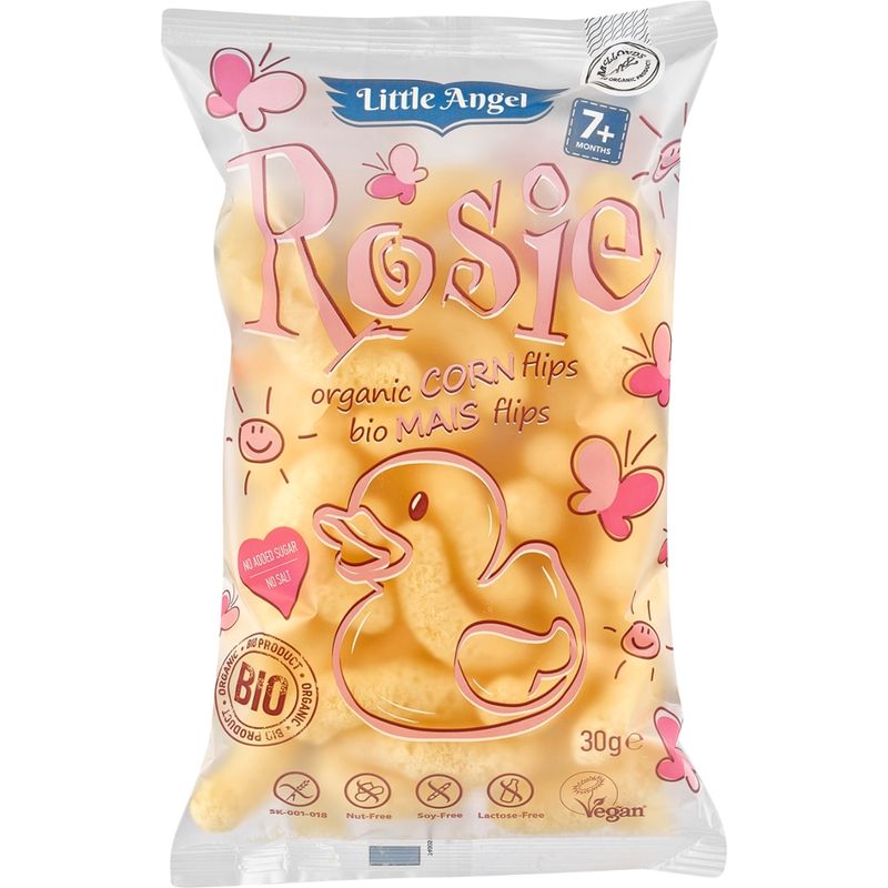 Little Angel  Little Angel Bio Rosie Mais Flips Kindersnack ab 7 Monate glutenfrei, gebacken - Produktbild