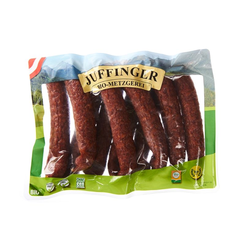 Juffinger Bio-Metzgerei BIO-Tiroler Kaminwurzen Rohwurst geräuchert - Produktbild