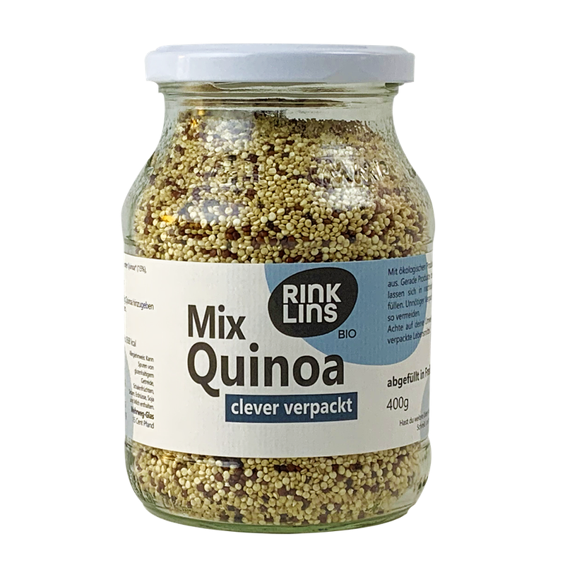 RINKLINS BIO Quinoa Mix clever verpackt im Pfandglas - Produktbild