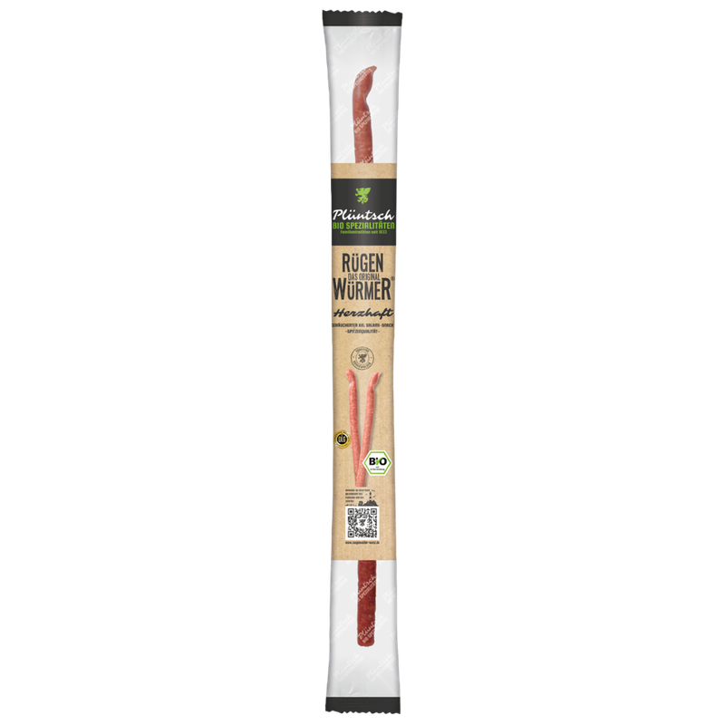 Plüntsch Bio  Original RügenWürmer XXL-Salami Snack - Produktbild