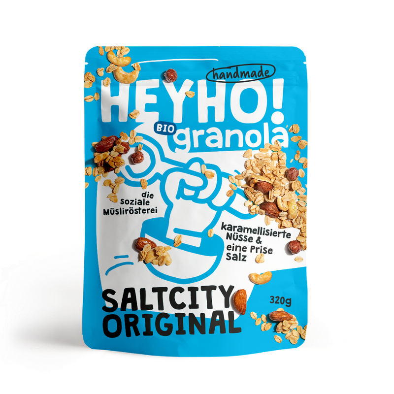 HEYHO Granola Saltcity Original Handmade Granola mit karamellisierten Nüssen und Salz - Produktbild