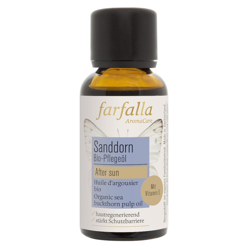 farfalla Sanddornfruchtfleisch, Bio-Pflegeöl, 30ml, after sun - Produktbild