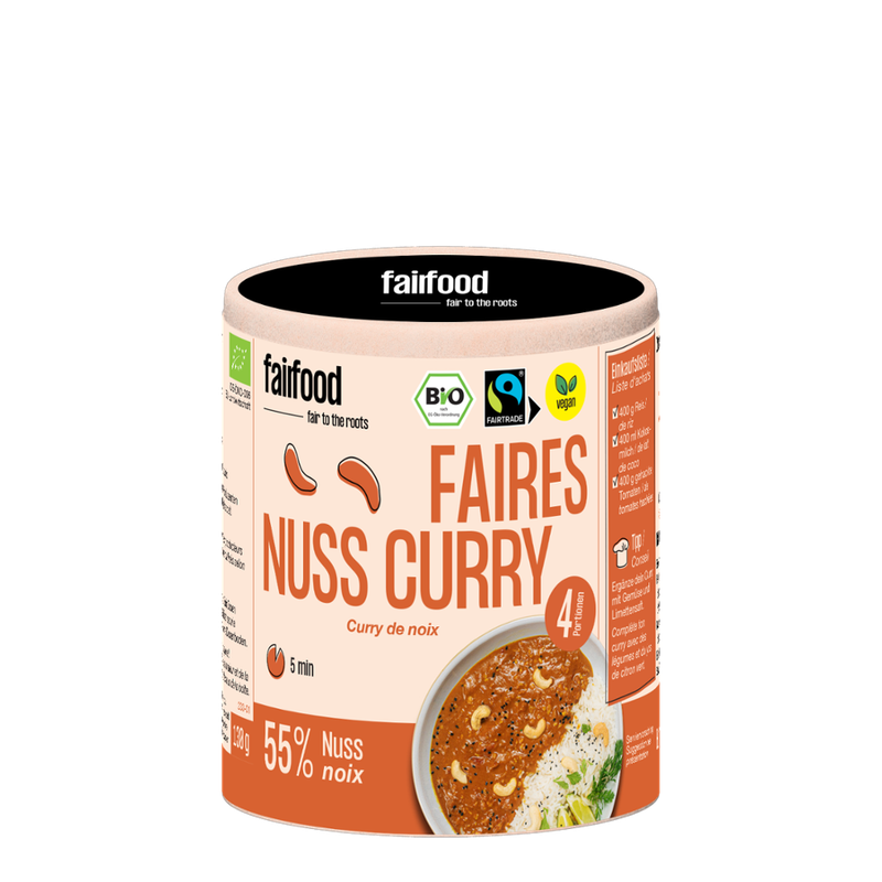 fairfood Freiburg 140g, Papierdose, Faires Nuss Curry, BIO & FLO Fairtrade - Produktbild