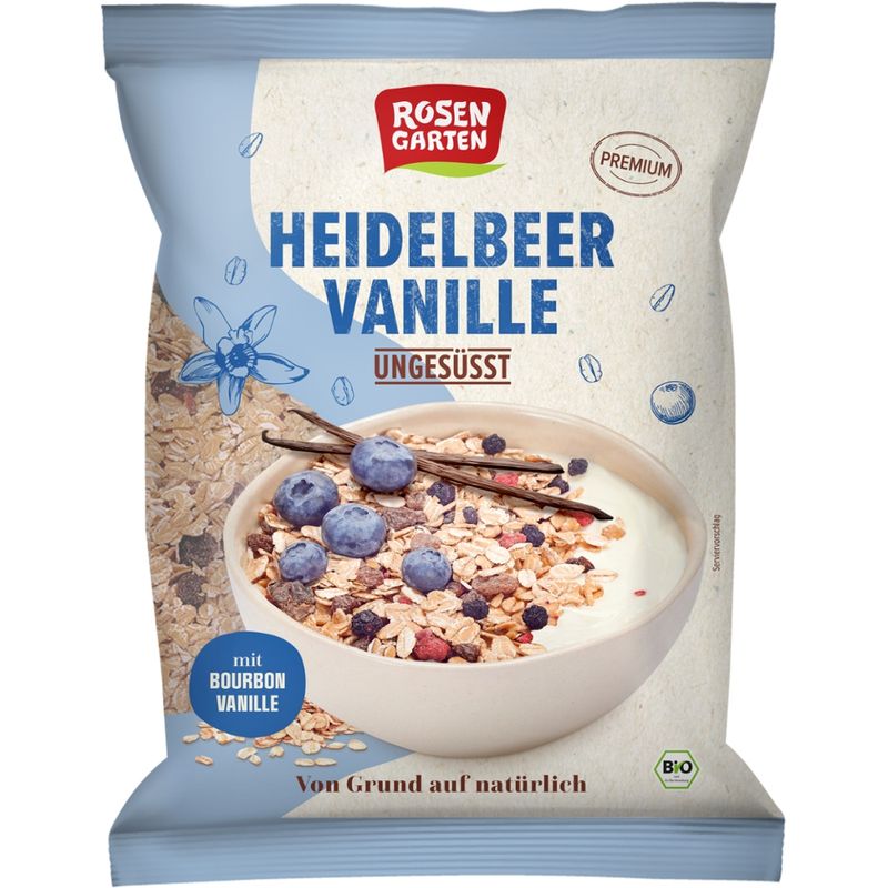 Rosengarten Heidelbeer-Vanille-Müsli ungesüßt - Produktbild