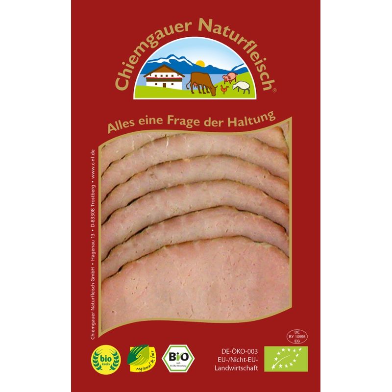 Chiemgauer Naturfleisch Hüttenschinken (aus der Lende), geschn. 80 g, SB, kbA - Produktbild