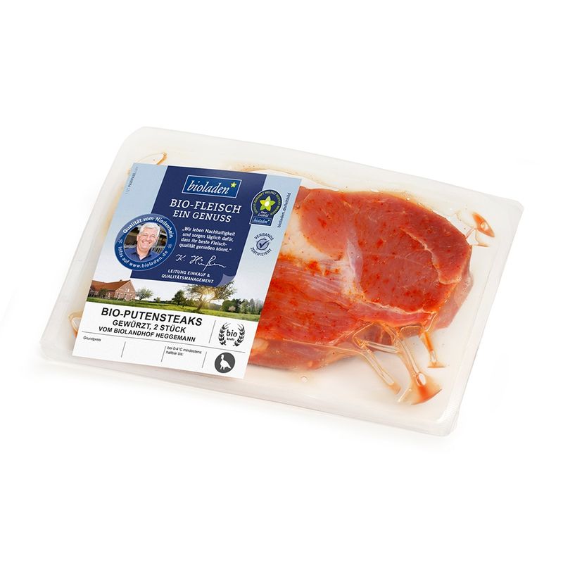 bioladen Putensteak gewürzt, aus der Keule, 2 Stück - Produktbild