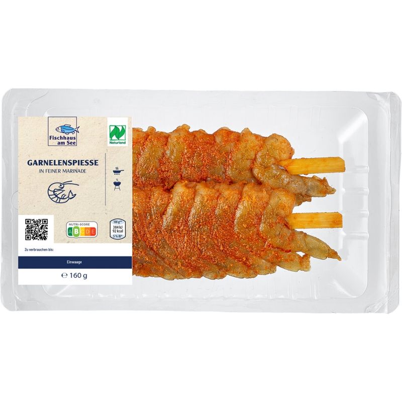 Fischhaus am See Garnelenspiess mariniert rot 150g - Produktbild