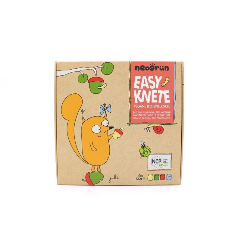 neogrün Bio Easy-Knete 4er Set YUKI - rot, gelb, grün, blau - Produktbild
