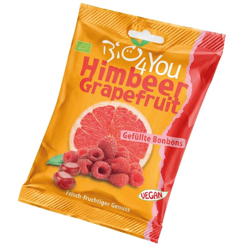 Bio4You Bio-Bonbon-Himbeere-Grapefruit, gefüllt - Produktbild
