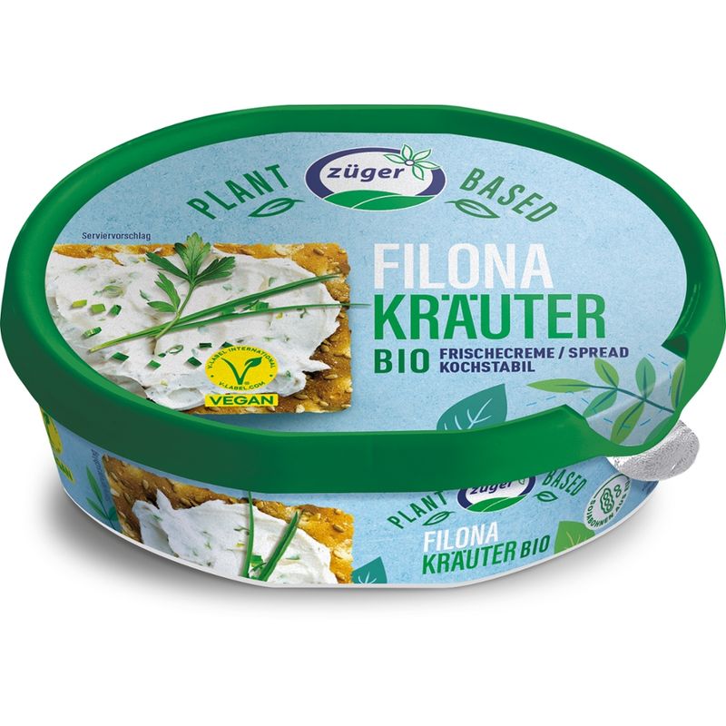 Züger Frischkäse AG Züger Filona Bio veganeFrischecreme Kräuter150g - Produktbild