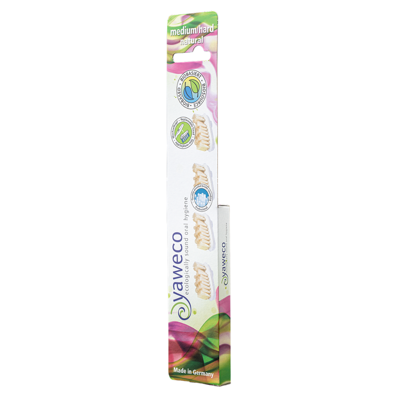 yaweco yaweco Nachfüllpackung 4 Ersatzköpfe natural medium/hard für yaweco Wechselkopfzahnbürste I und II - Produktbild