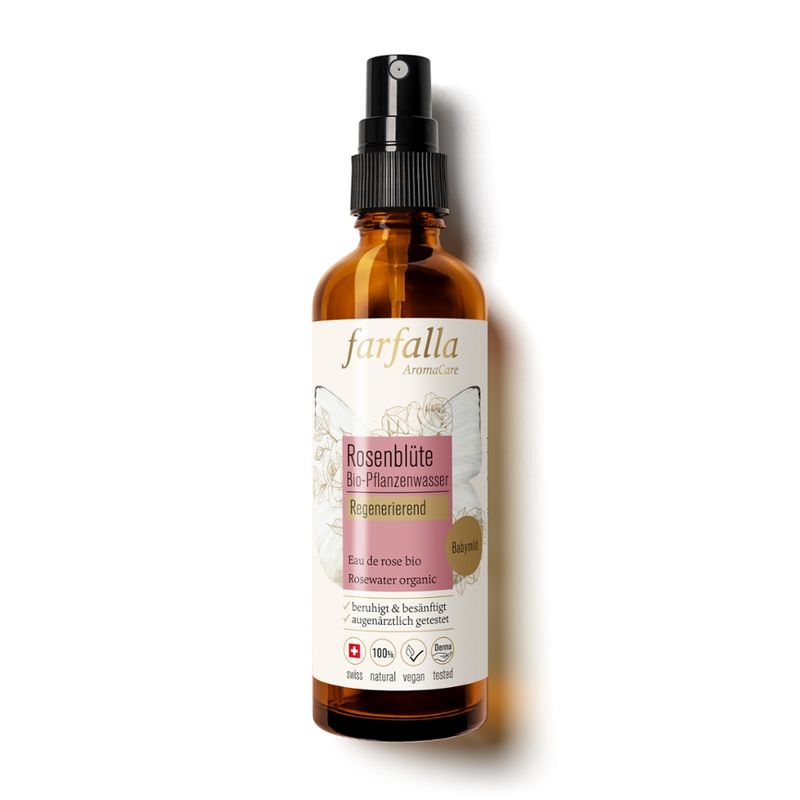 farfalla Rosenblüte, Bio-Pflanzenwasser, 75ml, regenerierend - Produktbild
