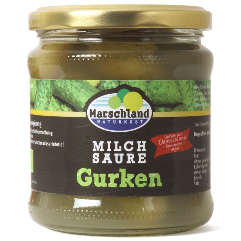Marschland  Bioland Bio-Salzgurken milchsauer 370 ml Gl. MARSCHLAND - Produktbild