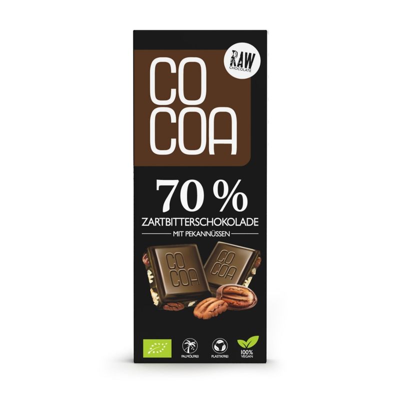 Cocoa Cocoa Zartbitter 70% mit Pekan - Produktbild