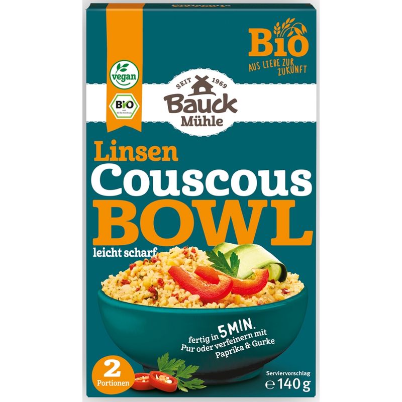 Bauck Mühle Couscous Bowl Linsen leicht scharf Bio - Produktbild