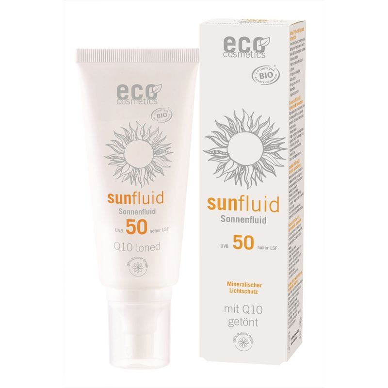 eco cosmetics Sonnenfluid LSF 50 getönt Q10 - Produktbild