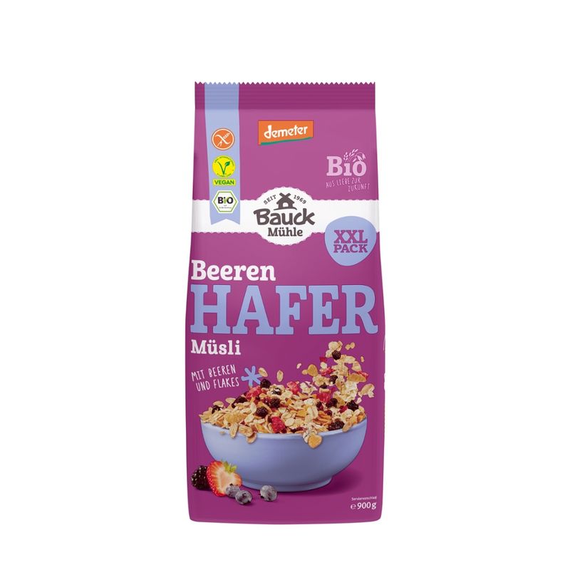 Bauck Mühle Hafer Müsli Beeren Demeter glutenfrei - Produktbild