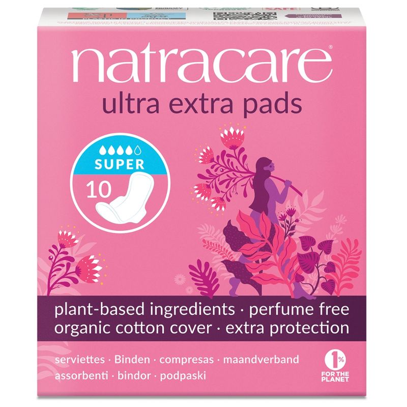 Natracare Binde Ultra Extra Super mit Flügeln 10 St - Produktbild