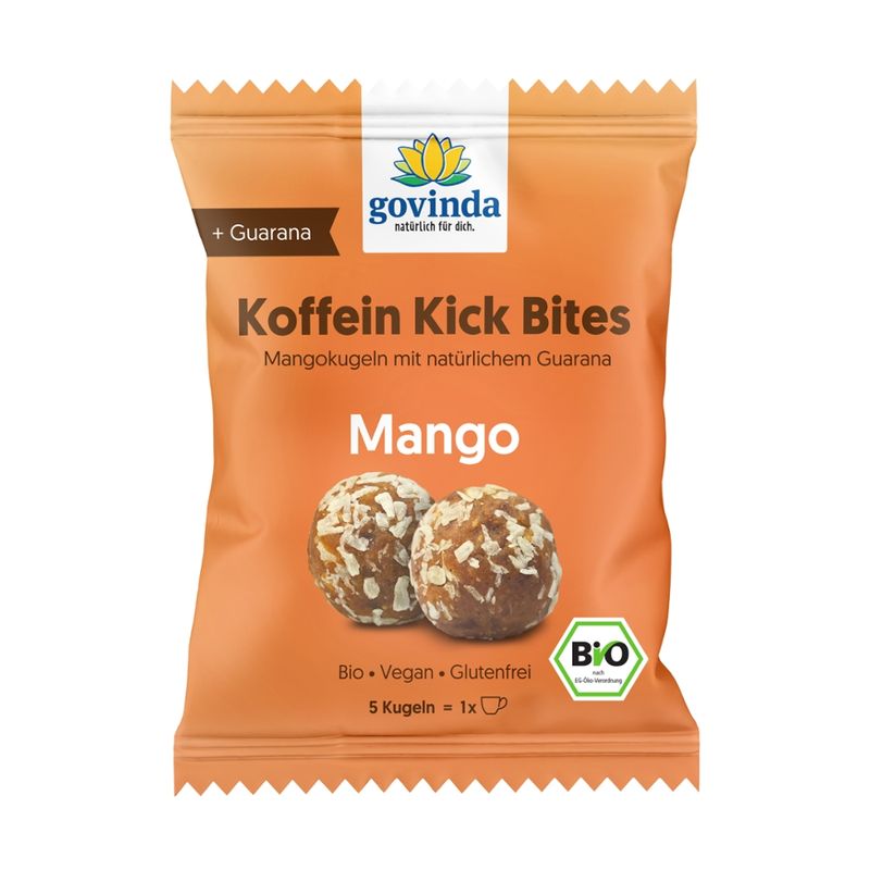 Govinda Koffein Kick Bites Mango mangokugeln mit natürlichem Guarana - Produktbild