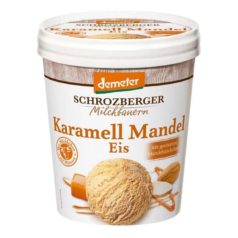 Schrozberger Milchbauern Dem. Karamell-Mandel Eis 500 ml - Produktbild