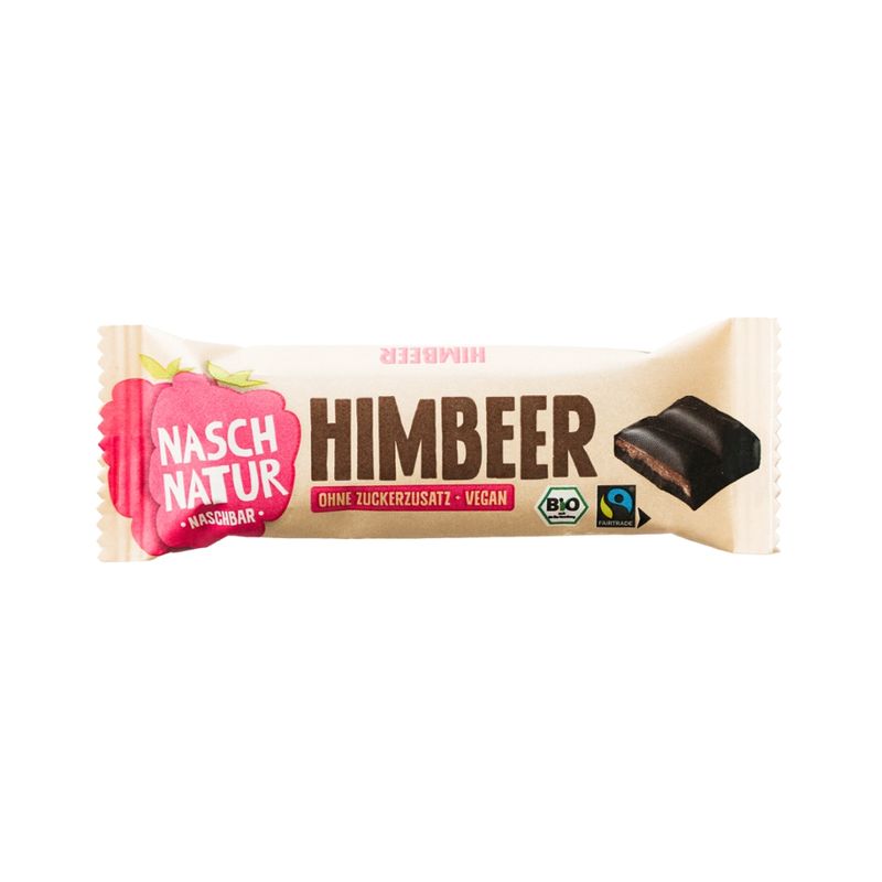 NaschNatur Bio NaschBar Himbeer- zartschmelzender Schokoladenriegel, nur mit Datteln gesüßt - Produktbild