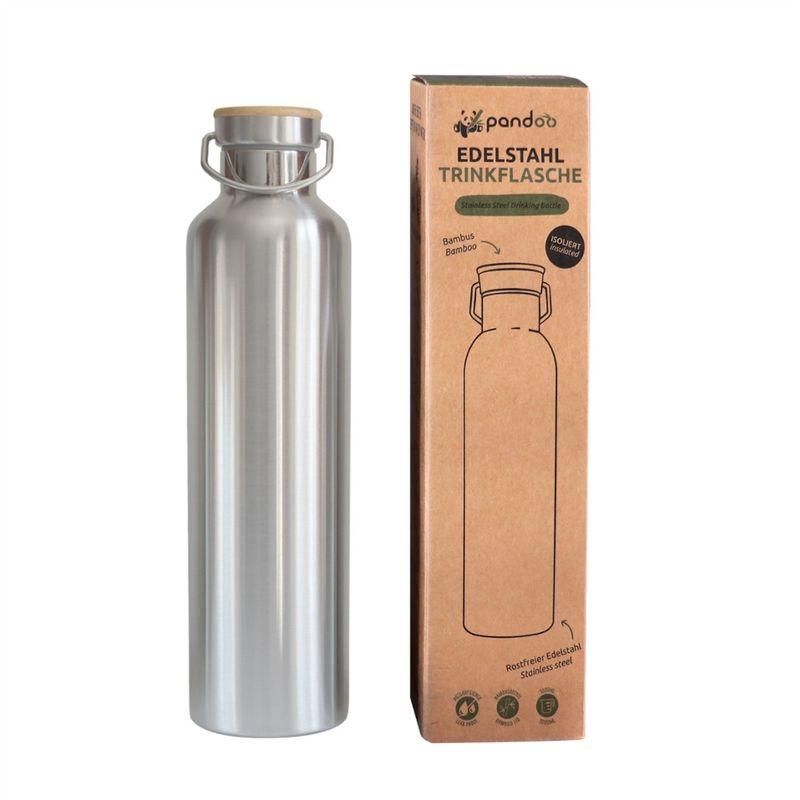 pandoo pandoo wiederverwendbare Edelstahl Trinkflasche, isoliert, 1000 ml - Produktbild