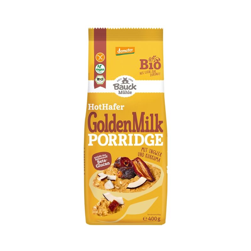 Bauck Mühle Hot Hafer Golden Milk Porridge demeter gf - Produktbild