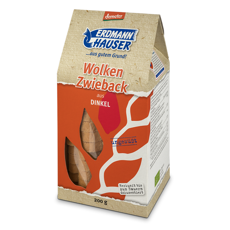 ErdmannHAUSER Getreideprodukte ErdmannHAUSER demeter Wolkenzwieback aus Dinkel - Produktbild