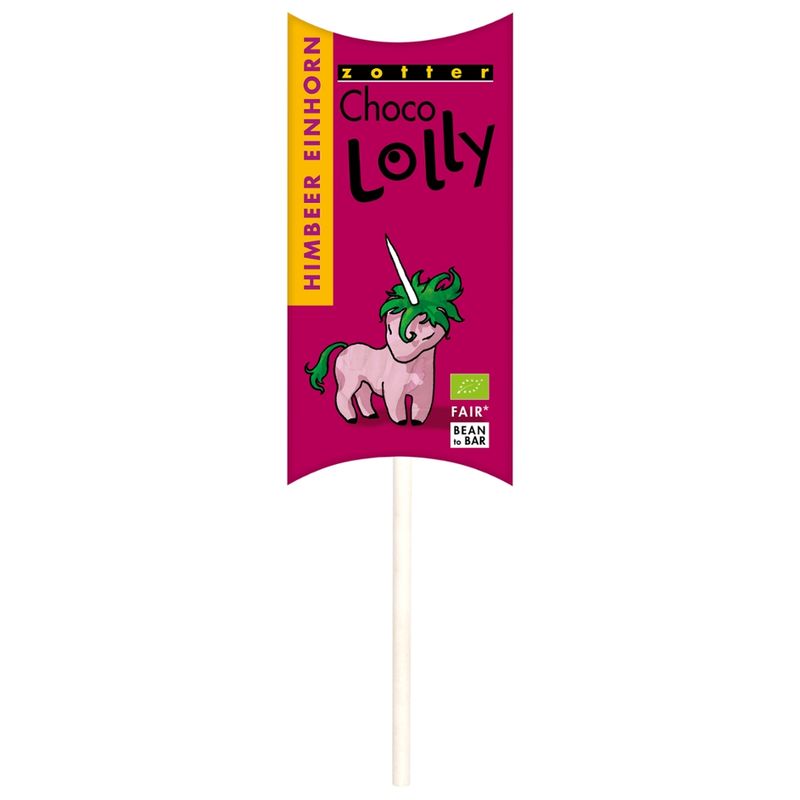 Zotter Schokolade Choco Lolly - Himbeer Einhorn - Produktbild
