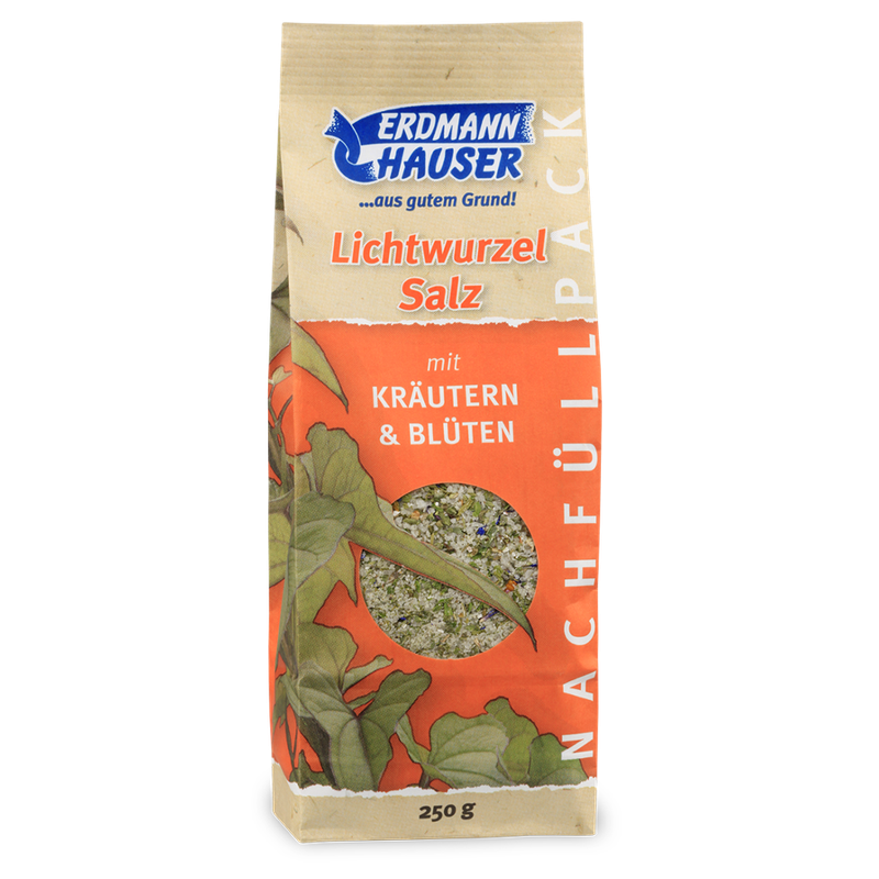 ErdmannHAUSER Getreideprodukte ErdmannHAUSER Lichtwurzel Salz mit Kräutern und Blüten im Nachfüllpack - Produktbild