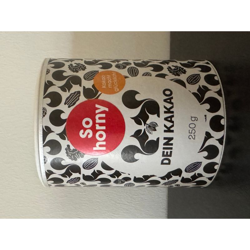 Dein Kakao So Horny Trinkschokoladenpulver mit 50% Kakaoanteil, Tonka, Ginseng und Maca, 250g - Produktbild