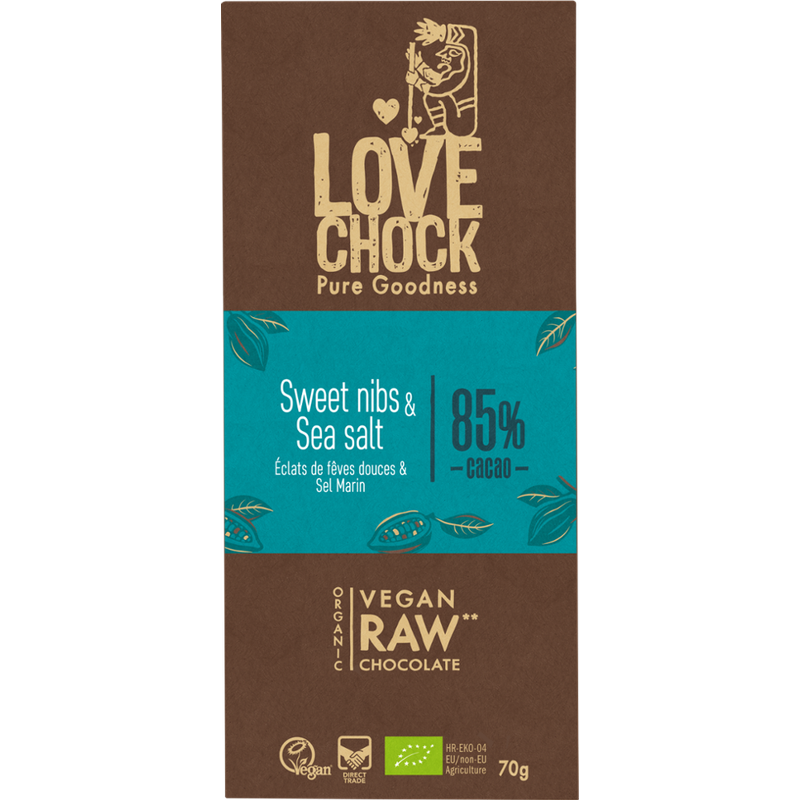 Lovechock B.V. Lovechock tablette Éclats de fèves douces & Sel Marin 85% - Produktbild