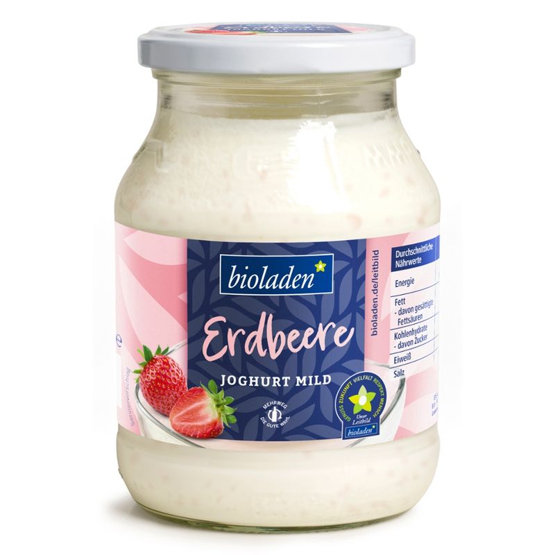 bioladen Joghurt mild Erdbeer, 3,5 % Fett - Produktbild