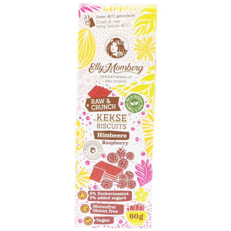 Elly Momberg BIO Rohkost-Kekse - Himbeere - Raw & Crunch - Produktbild