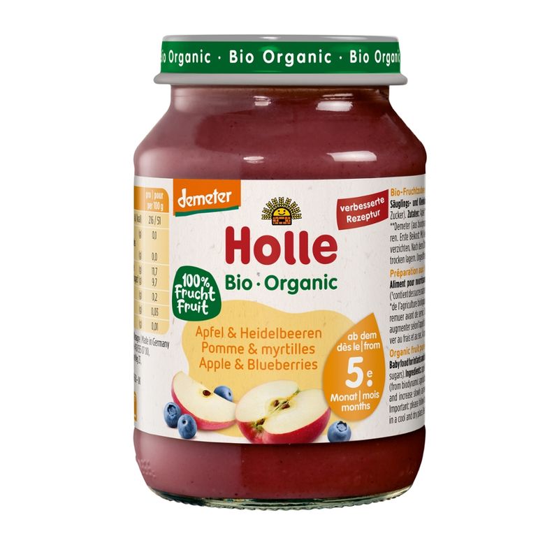 Holle  Bio Apfel & Heidelbeeren - Produktbild